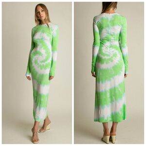 Nomia Lime Tie-Dye Maxi Dress